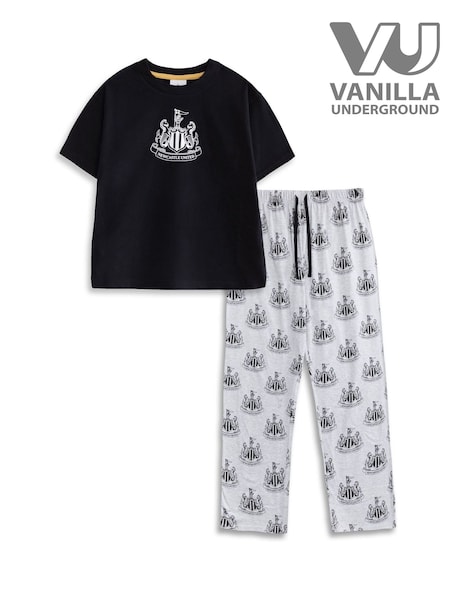 Vanilla Underground Black Newcastle United Short Sleeve Long Leg Pyjamas Set (G49169) | AED204