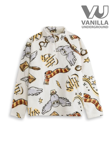 Vanilla Underground White Harry Potter Hedwig Fleece Quarter Zip Jumper (G49185) | R$ 340
