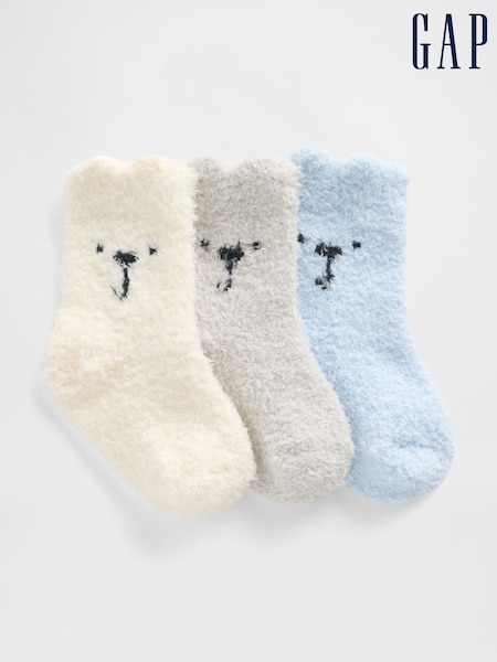 Gap Blue Cosy Bear Socks 3-Pack (G49211) | €11