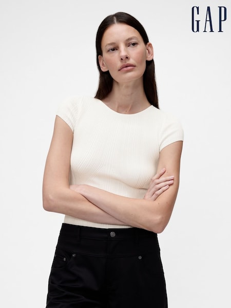 GapStudio White Rib T-Shirt (G49217) | €66