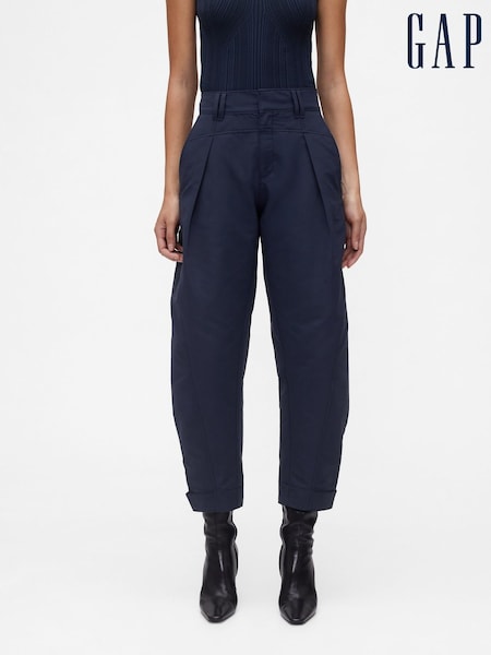 GapStudio Blue High Waisted Barrel Trousers (G49244) | €141
