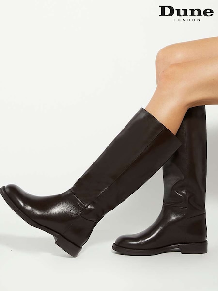 Dune London Brown Tova Knee High Boots (G49273) | €264