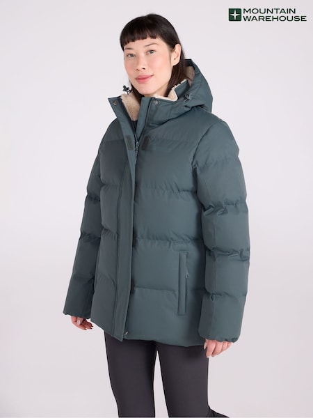 Verde - Mountain Warehouse Snow Borg Lined Womens Padded Jacket (G49368) | 99 €