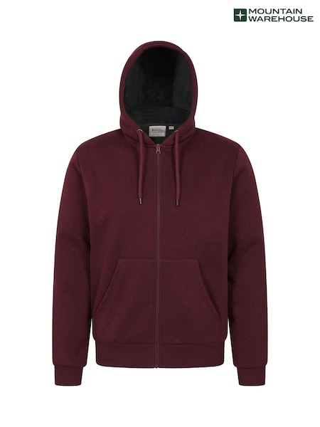 Mountain Warehouse Purple Dalton Mens Borg Lined Hoodie (G49372) | €79