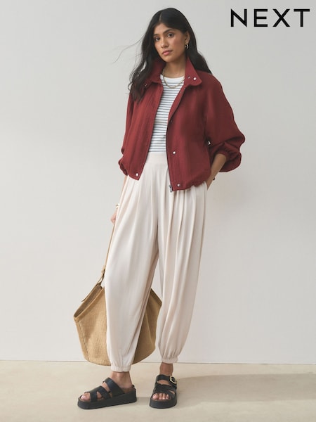 Neutral - Slinky Pleated Balloon Trousers