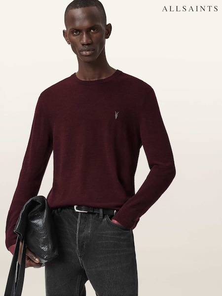 AllSaints Red Mode Merino Wool Crew Neck Jumper (G49415) | €149