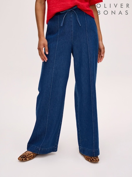 Oliver Bonas Washed Seam Detail Wide Leg Jogger Trousers (G49518) | ‏346 ر.ق.