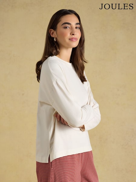 Cream - Cotton Long Sleeve Pyjama Top