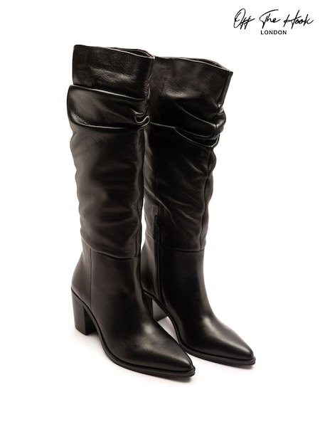 Off The Hook Black Muswell Knee High Slouch Boots (G49668) | €105