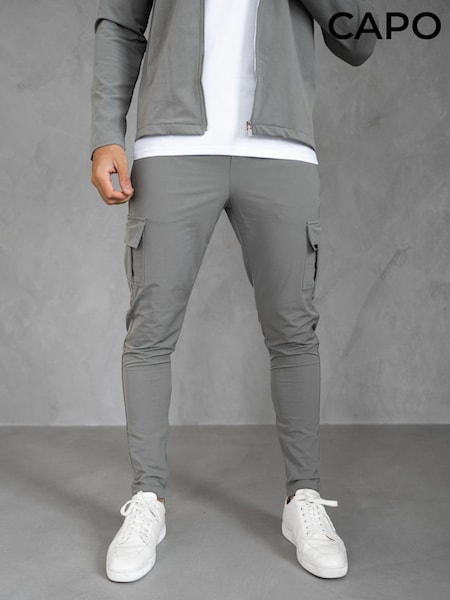 CAPO Grey Utility Cargo Joggers (G49725) | AED320