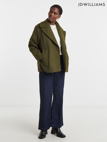 JD Williams Green Cacoon Sleeve Wool Blend Pea Coat (G49750) | €89
