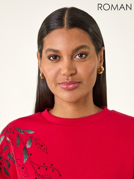 Rojo - Roman Placement Print Jersey Stretch T-Shirt (G49854) | 57 €