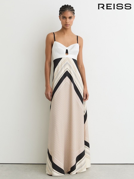 Reiss Myra Scarf-Print Tie-Back Maxi Dress (G49903) | kr6 572