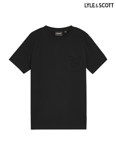 أسود - Lyle & Scott Embossed Eagle T-Shirt (G49975) | ‏186 د.إ.‏