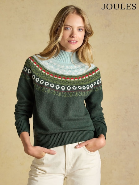 Grün - Landscape Pattern Cotton Blend Knitted Jumper
