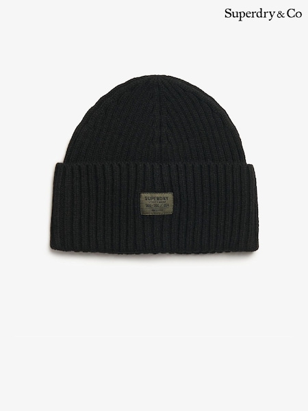 Superdry Black Workwear Knitted Beanie Hat (G50177) | R$ 195