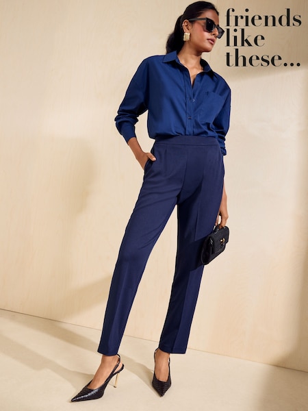 Navy - Friends Like These Stretch Twill Tapered Trousers