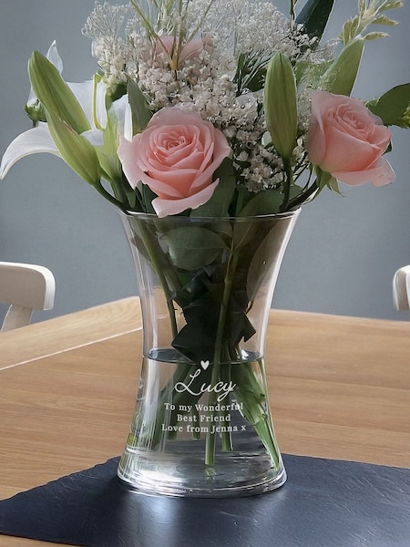 Personalised Love Heart Glass Vase by PMC (G50241) | €22