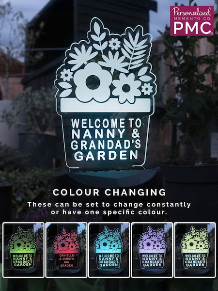 Personalised Plant Pot Outdoor Solar Light by PMC (G50245) | € 37