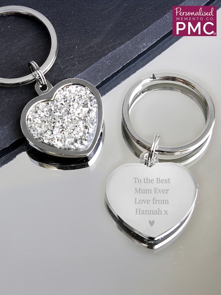Personalised Diamante Heart Keyring by PMC (G50252) | €18.50