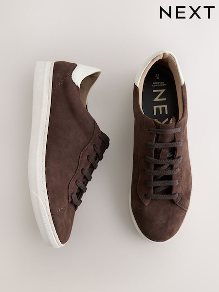 Čokoladno rjava - Forever Comfort® Leather Lace-up Trainers