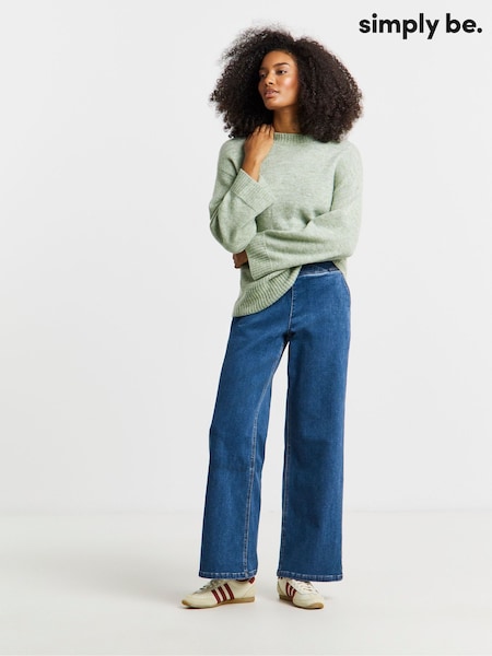 Simply Be Blue Cosy Weekender Wide Leg Jeggings (G50487) | €35