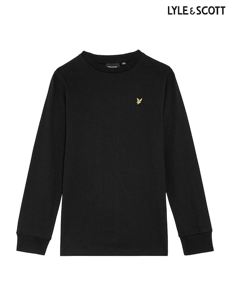 Lyle & Scott Black Plain LS T-Shirt (G50589) | 148 QAR