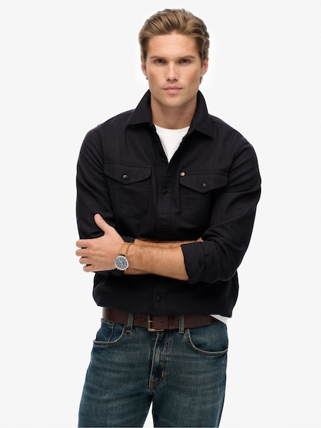 Superdry Black The Merchant Store Ranch Shirt (G50772) | 297 QAR
