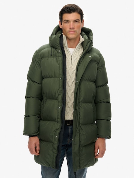 Superdry Green Hooded Sports Puffer Coat (G50784) | 643 QAR
