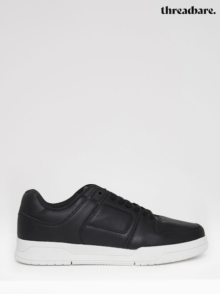 Threadbare Black Court Trainers (G50878) | €44