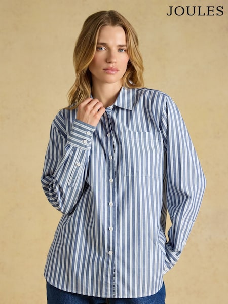 Blue Stripe - Boyfriend Oxford Shirt