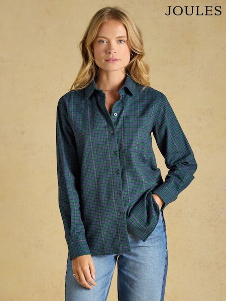 Navy - Brushed Boyfriend Fit Shirt