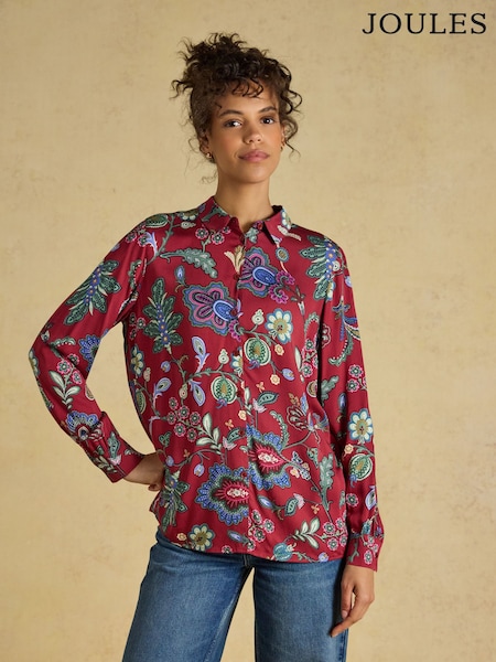Red Floral - Joules Elvina Satin Shirt