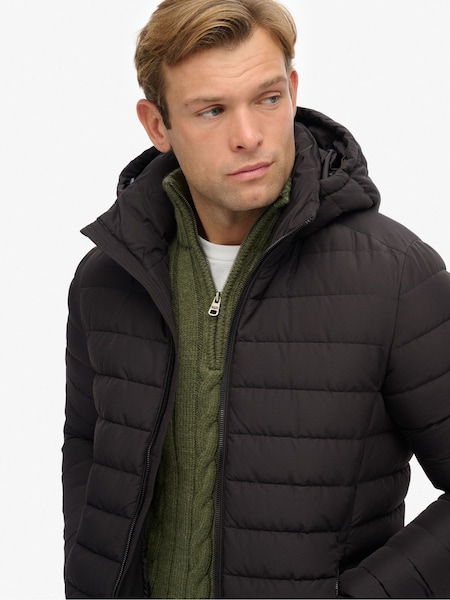 Superdry Black Hooded Fuji Padded Jacket (G50942) | 470 QAR