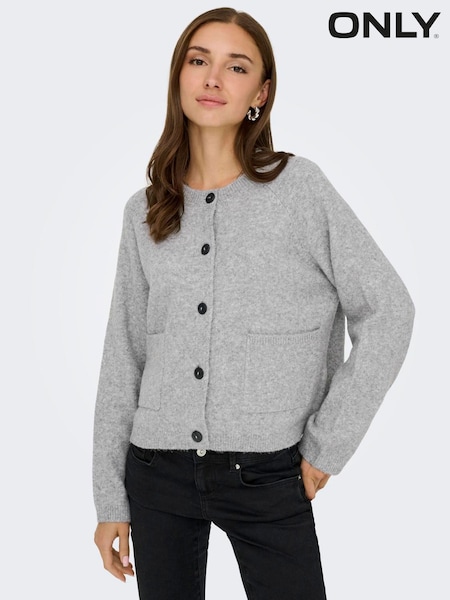 ONLY Grey Button Through Patch Pocket Cardigan (G51186) | AED186