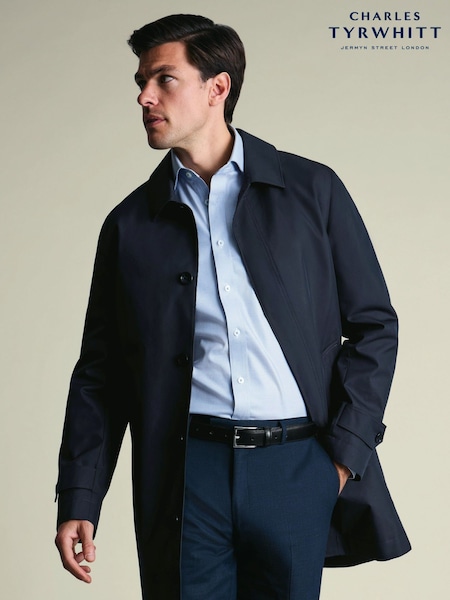 Blue - Regular Charles Tyrwhitt Showerproof Raincoat