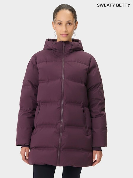 أرجواني - Sweaty Betty Nimbus Mid Waterproof Puffer Coat (G51801) | ‏1٬741 ر.ق.