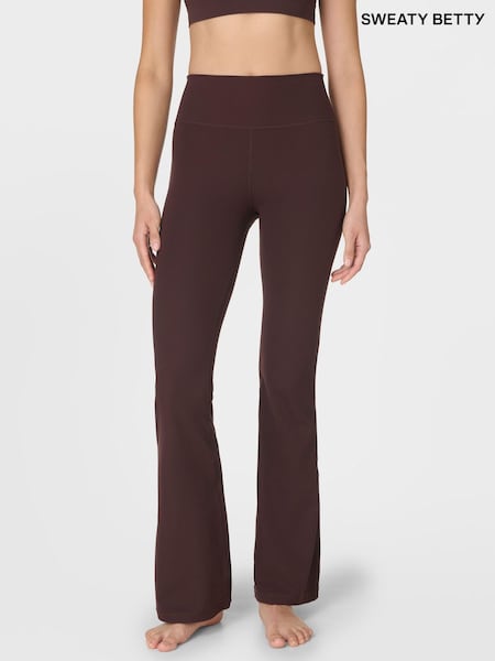 Sweaty Betty Brown Glow Flex Rib 32" Flare Trousers (G51837) | €117