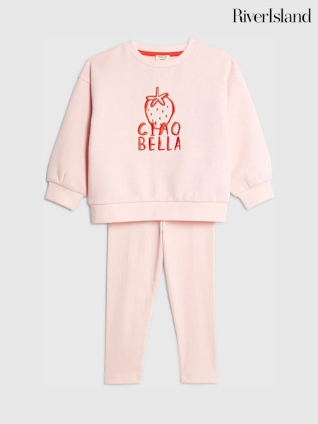 River Island Ciao Bella Sweatshirt & Leggings Set (G52082) | ‏104 ر.ق.