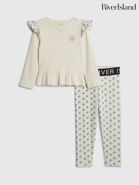River Island Frill Long Sleeve Top & Leggings Set (G52085) | ‏83 ر.ق.