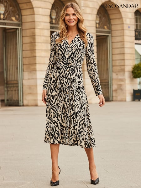 Sosandar Chic Print Belted Shirt Dress (G52368) | ‏437 د.إ.‏