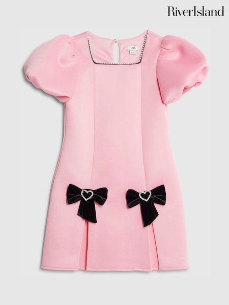 River Island Puff Sleeve Bow Hem Scuba Dress (G52424) | 45 €