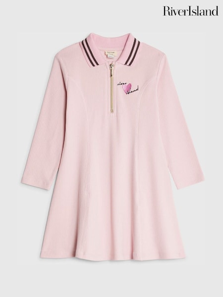 River Island Long Sleeve Rib Polo Dress (G52429) | NT$1,030
