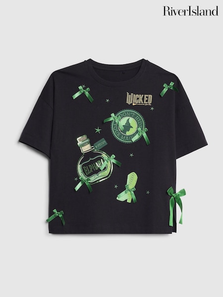 River Island Black Wicked Elphaba Icons T-Shirt (G52449) | €30
