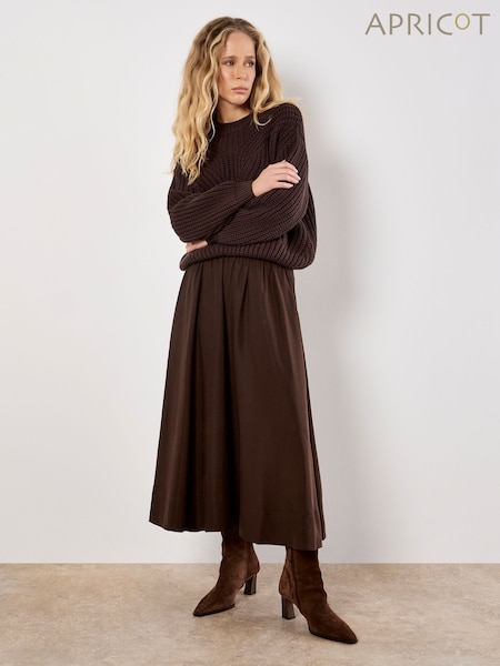 Apricot Brown Chunky Cable Knit Jumper (G52584) | €51