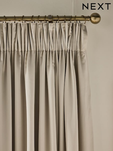 Faux Silk Blackout/thermal Pencil Pleat Curtains