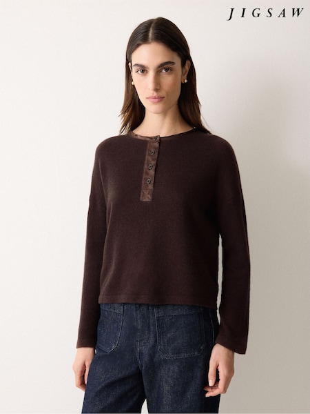 Jigsaw Wool Blend Satin Trim Top (G52746) | € 130