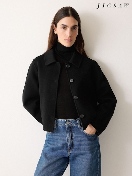 Jigsaw Black Double Faced Button Up Jacket (G52758) | €364