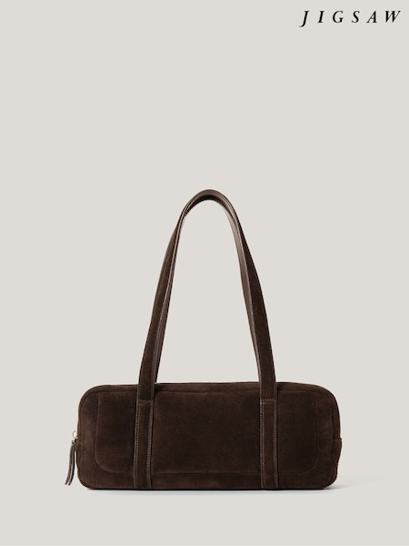 Jigsaw Brown Suede Baguette Shoulder Bag (G52766) | €185