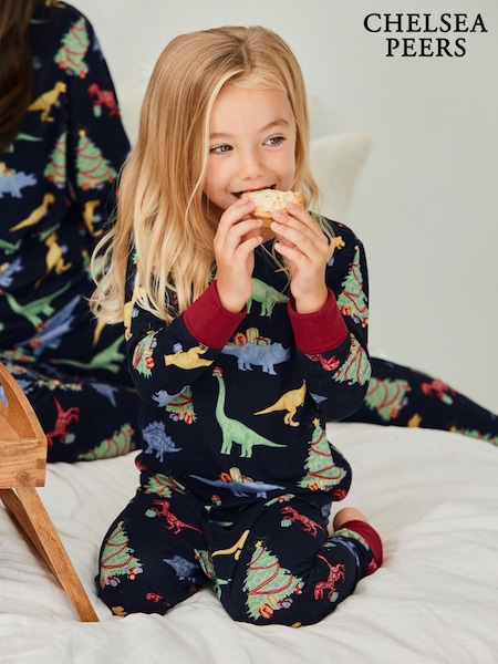 Chelsea Peers Christmas Dinosaur Print Long Pyjamas Set (G52847) | 28 €